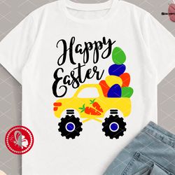 happy easter truck with eggs art. digital downloads