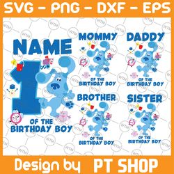 personalized blues clues birthday family of the birthday boy png, blues clues birthday png, custom name birthday family