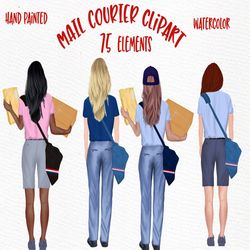postman clipart: "mail courier clipart" girls in uniform delivery courier mail service courier worker post office clipar