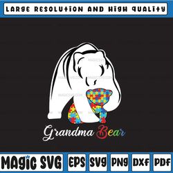 cute grandma bear, autism awareness png, autistic family lover png, grandma png, easter bunny, digital download