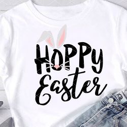 Hoppy Easter art. Easter bunny ears. T-shirt design. Digital downloads