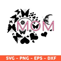 mothers day butterfly svg, butterfly svg, heart svg, mother's day svg, cricut, vector clipar, eps, dxf, png - download