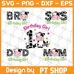 personalized family bundle 1st birthday png, 1st birthday png, baby cow birthday png, family farm party design, instant