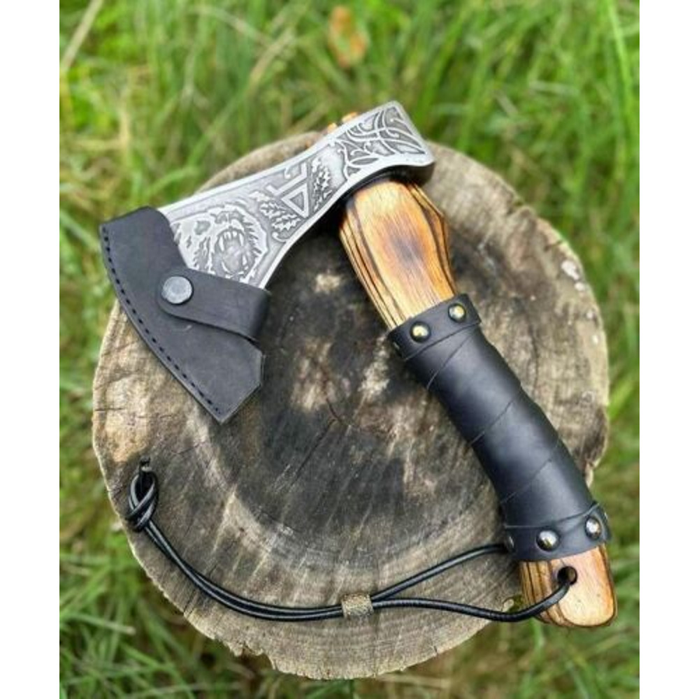 Viking Handmade Forged High Carbon Steel Tomahawk, Hatchet & Integral Axe A Masterpiece for Camping & Outdoor Activities (4).jpg