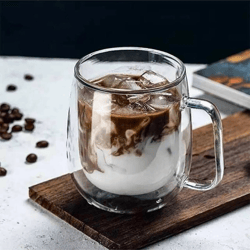 Glass Coffee Mugs,300ml/10oz Double Walled Insulated Coffee Mugs, Borosilicate Glass Coffee Cups, Espresso cups, Tea Cup
