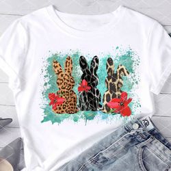 Easter bunny sign. Easter rabbits, Leopard print and flowers Sublimation designs