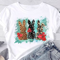 easter bunny sign. easter rabbits, leopard print and flowers sublimation designs