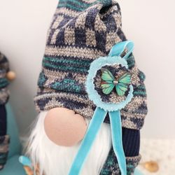 mint gnome stuffed doll knitted cap