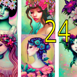 beautiful women, goddess, sticker, card, scrapbooking-3