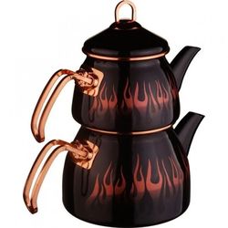 Flame Patterned Teapot Set / Turkish Tea Pot Set, Turkish Samovar Tea Maker, Tea Kettle for Loose Leaf Tea,