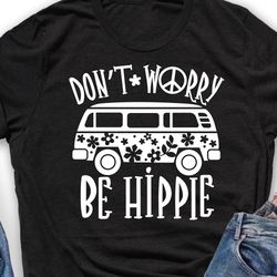 don't worry be hippie bus clipart sun seashell ocean cruise summer print