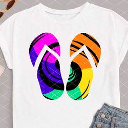 colorful flip flops clipart sun seashell ocean cruise summer print