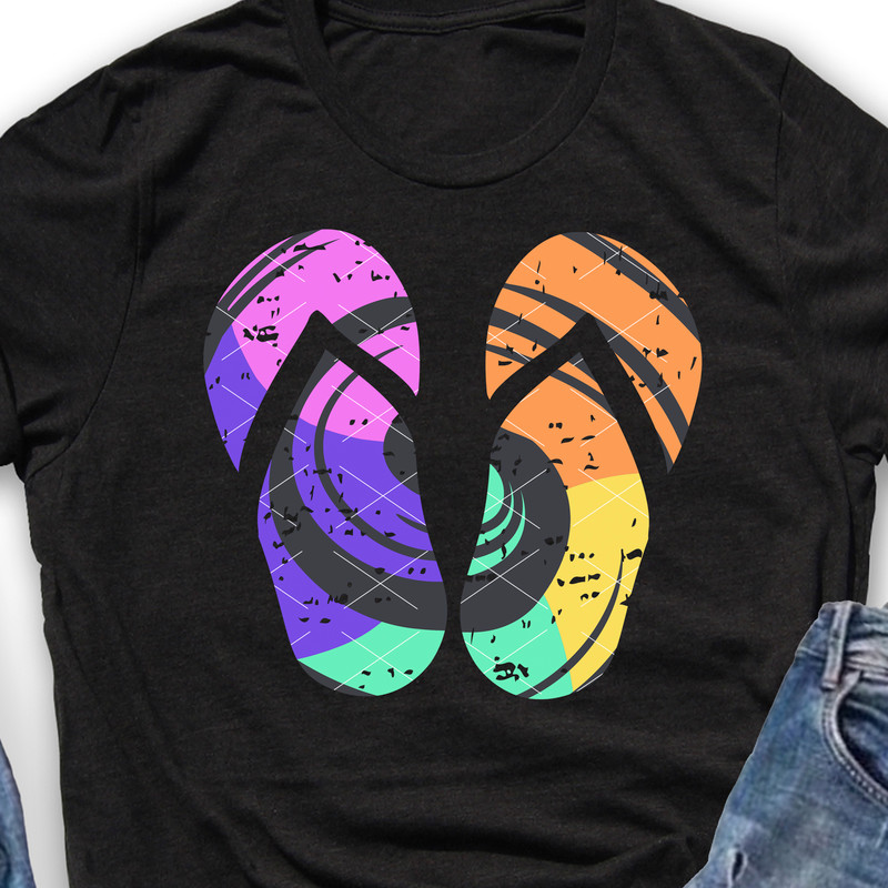 Flip flops Colored GRUNGE svg eps png.jpg