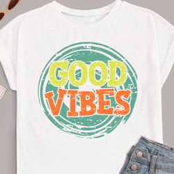 good vibes text sun sea ocean cruise summer color print