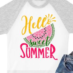 Hello Sweet summer Watermelon Sun Sea Ocean Cruise Tropical Fruits print