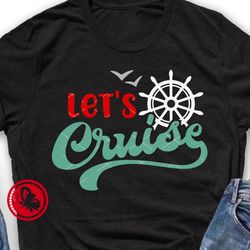 Let's cruise Inspirational quote Sun Sea Ocean Summer Ship's helm clipart