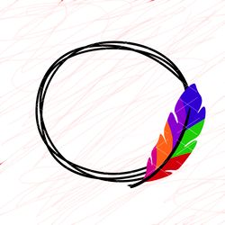 frame monogram hippie print feather clipart