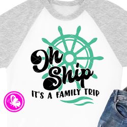 Oh ship it's a family trip Inspirational quote Sun Sea Ocean Summer Ship's helm clipart