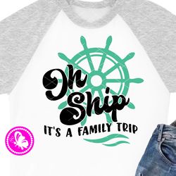 oh ship it's a family trip inspirational quote sun sea ocean summer ship's helm clipart