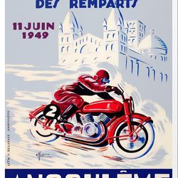 3-e circuit motocycliste international des remparts - cross stitch pattern counted vintage pdf - 111-69