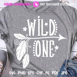 Wild one Hippie print Arrow, feathers, Summer clipart