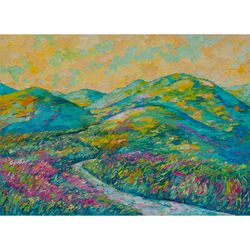 California Painting Landscape Original Art Impressionist Art Impasto Painting Sunny Artwork 20"x28" by Ksenia De