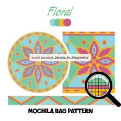 PATTERN: Tapestry crochet bag / wayuu mochila bag /  Floral 1