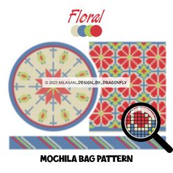 PATTERN: Tapestry crochet bag / wayuu mochila bag / Floral 3