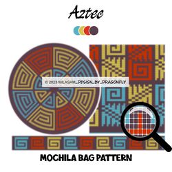PATTERN: Tapestry crochet bag / wayuu mochila bag / Aztec 2