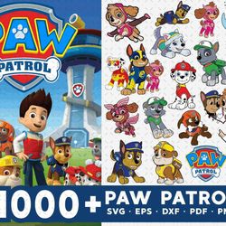 paw patrol bundle svg, 1000 files paw patrol svg eps png, for cricut, silhouette, digital, file cut