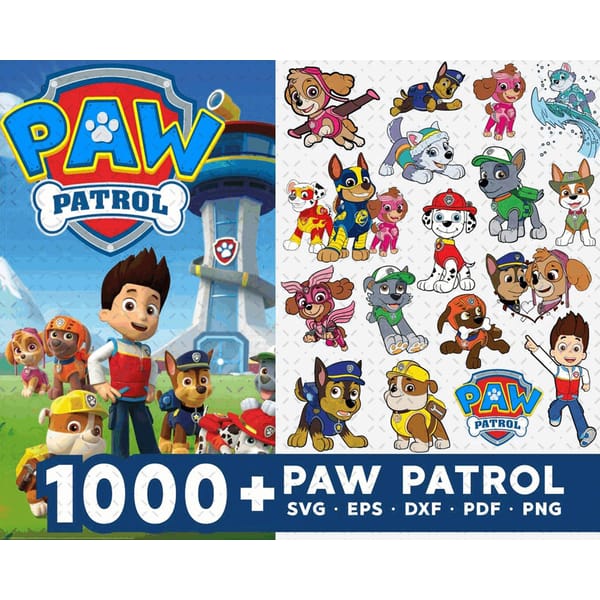 Paw Patrol Bundle svg, 1000 files Paw Patrol svg eps png, fo - Inspire ...