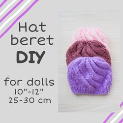 Hat knitting tutorial for dolls Blythe doll beret knitting instructions