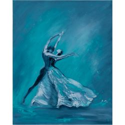 Dance Painting Ballet Original Art Impressionist Art Blue Painting Dansers Artwork 20"x16" by KseniaDeArtGallery