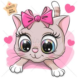 Cute Cartoon Cat PNG, clipart, Sublimation Design, kitten, Love, Kitty, Print, clip art, Glasses