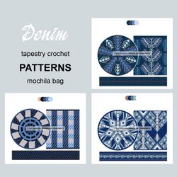 Wayuu mochila bag patterns / Set Denim