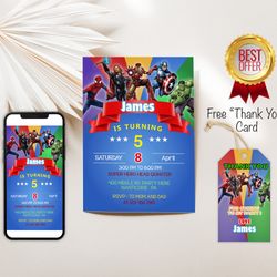 superhero invitation, superhero party, evite superhero, birthday invites,