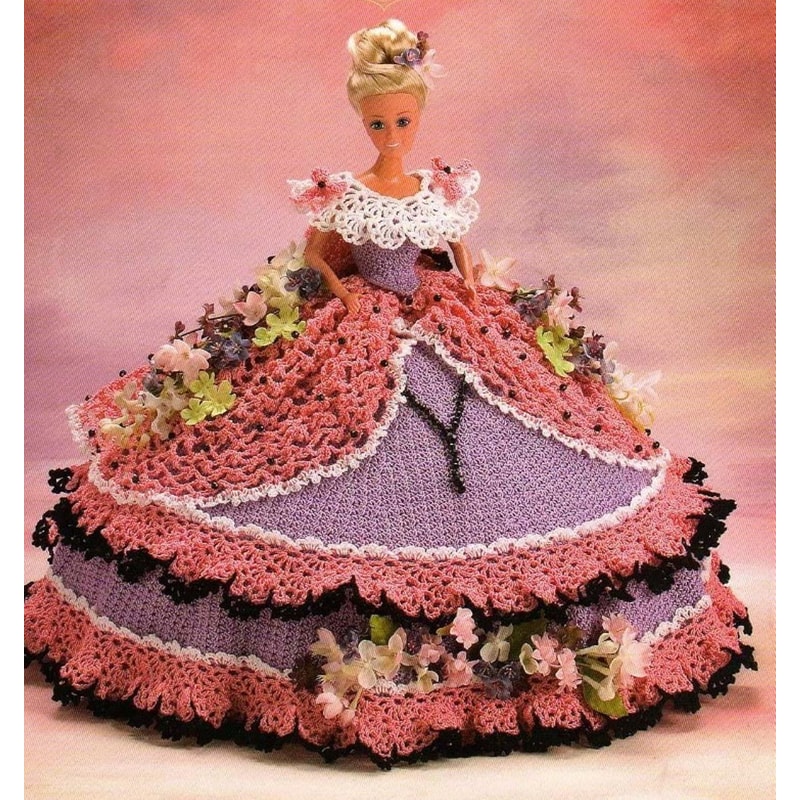 19th century southern dress fashion doll Barbie gown crochet vintage pattern.jpg
