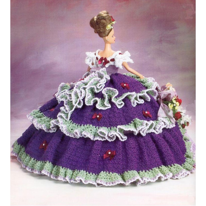 mid 19th century south dress fashion doll Barbie gown crochet vintage pattern 1.jpg