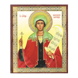 Great Martyr Paraskeve of Rome, Paraskevi, Friday | Handmade icon  | Size: 2,5" x 3,5"