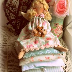 Princess on the Pea With Bear Tilda doll Tilda princess Princess Doll Gift For Girls Doll For Home Gift To Girlfriend