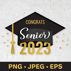 Senior 2023 Sublimation. Graduation cap. Class of 2023