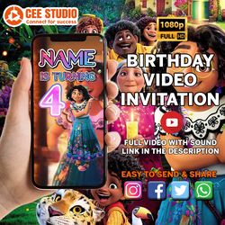 encanto video invitation, encanto birthday invitation video, madrigal invitation video, personalized invitation video