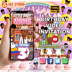 gracies corner birthday party video invitation, gracie corners invitation, gracies corner video