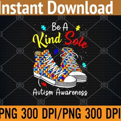be a kind sole autism awareness rainbow trendy puzzle png, digital download