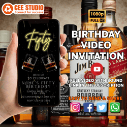 Whiskey-Themed Digital Surprise Party Invitation for Men's 30th, 40th, 50th, 60th Birthdays | Editable Adult Birthday
