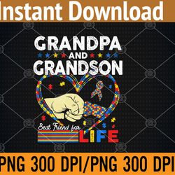proud support autism grandpa and grandson autism awareness pngf, digital download