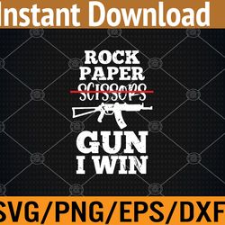 rock paper gun i win funny game joke svg, eps, png, dxf, digital download
