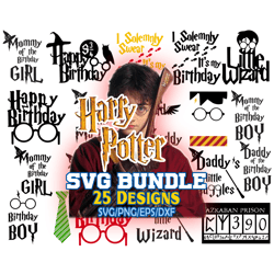 25 designs harry potter birthday bundle svg