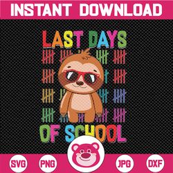 happy last day of school sloth svg, teacher summer break svg, end of school svg, cricut cameo silhouette
