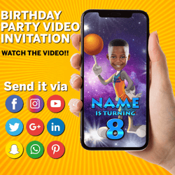 Animated Birthday invitation, birthday party invite, invitation video